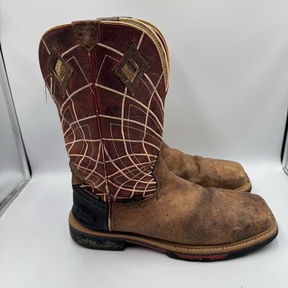 JUSTIN Boots DERRICKMAN Mens Size 11D Western Cowboy WATERPROOF Comp Toe WK4835 - Picture 2 of 7